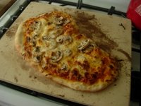 kidney-shaped pizza