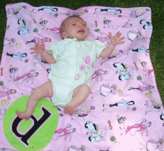 Dalia relaxes in Central Park on my blankie