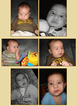 Silly baby faces make a funny tryptich Silly crazy baby faces