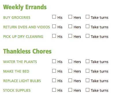 couples chore checklist Part of our task master (AKA referee)