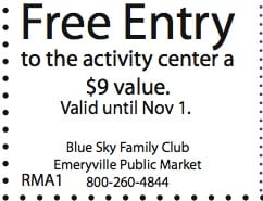 Free admission to Blue Sky