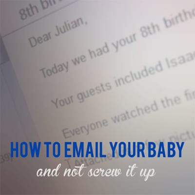 Advice on setting up an email account for your baby