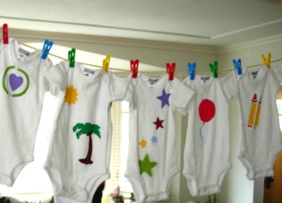 Activity #131: Decorate onesies at a baby shower Activity #131: Decorate onesies at a baby shower